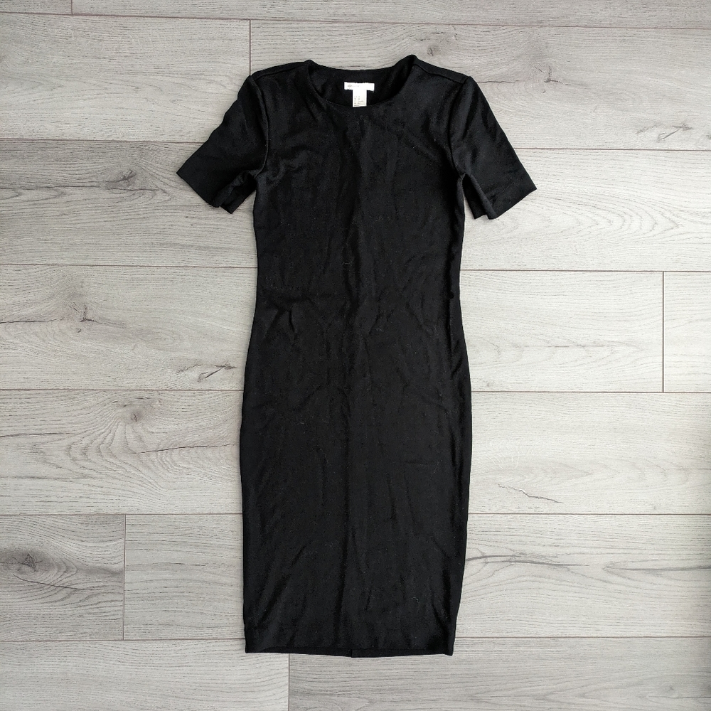 H&M basic black midi dress
